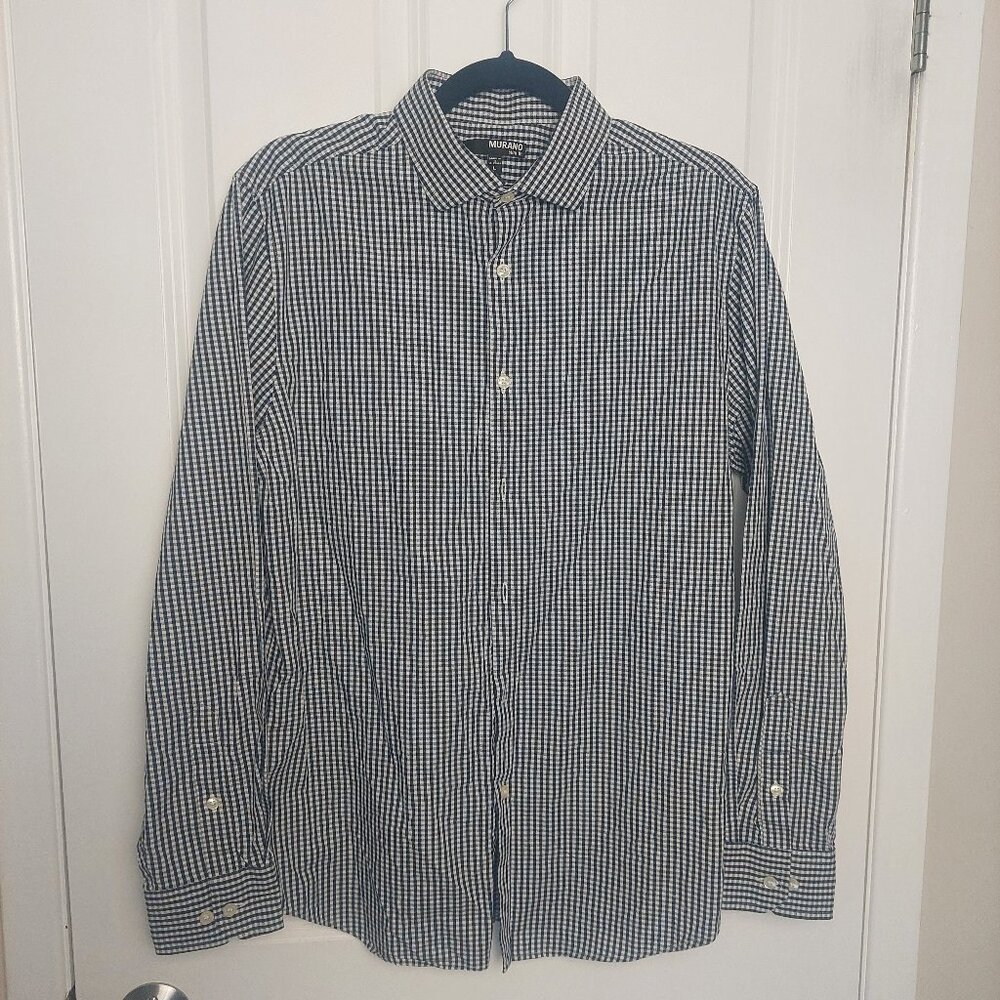 Murano Dress Shirt Checker Men's Large